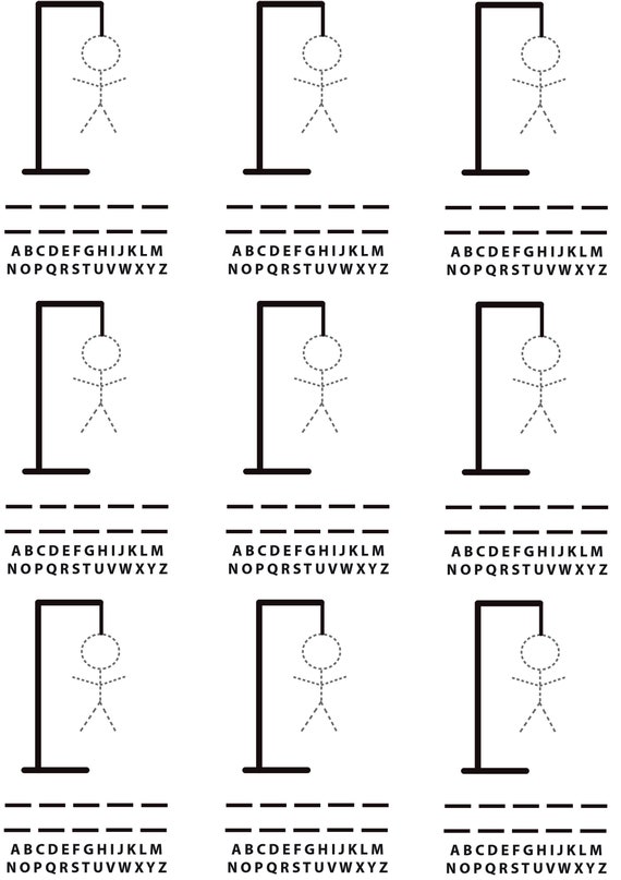 Hangman Game Pad  Hangman game, Printable games for kids