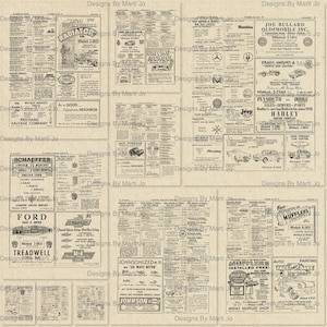 Vintage 1958 Auto Gelbe Seiten Overlays | 10 Vintage Automobile Transparente PNG-Bilder | Auto Journal Hintergründe | Sofortdownload | PNG56