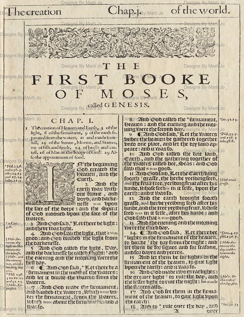 KJV Bible Pages Overlays 10 Vintage Bible Pages From Genesis - Etsy
