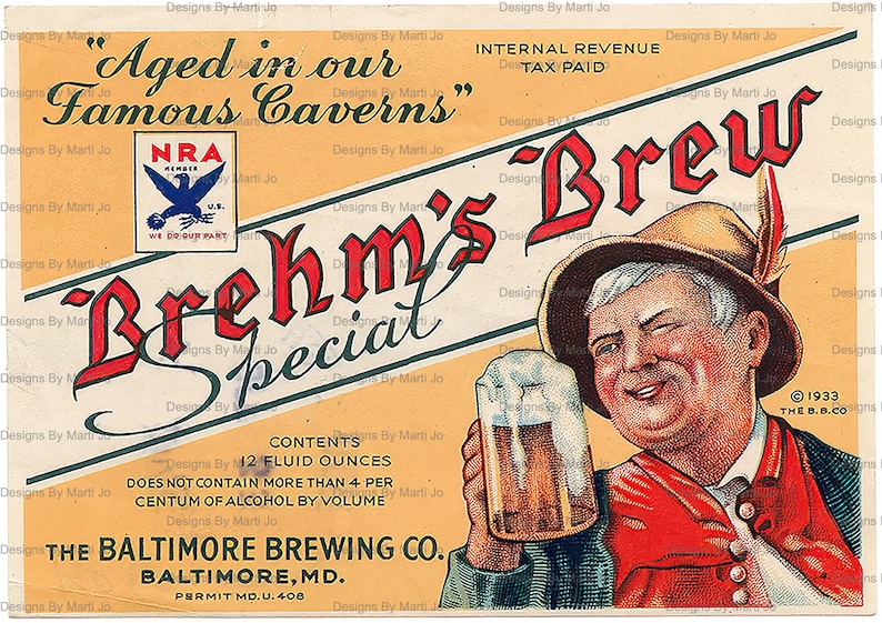 Vintage Beer Labels Set 2 26 Printable Vintage Beer Labels Etsy