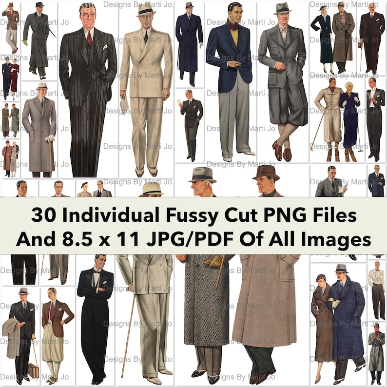 fussy cut printable men