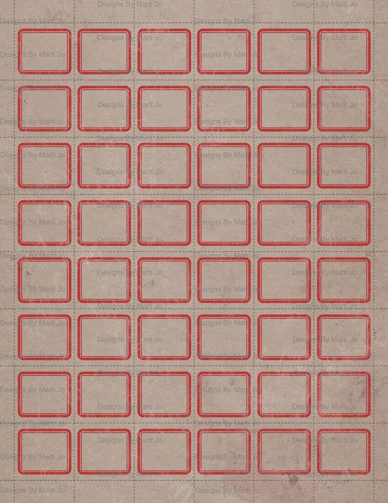 Vintage Red Border Label Sheets: Printable Replica Address Labels With ...