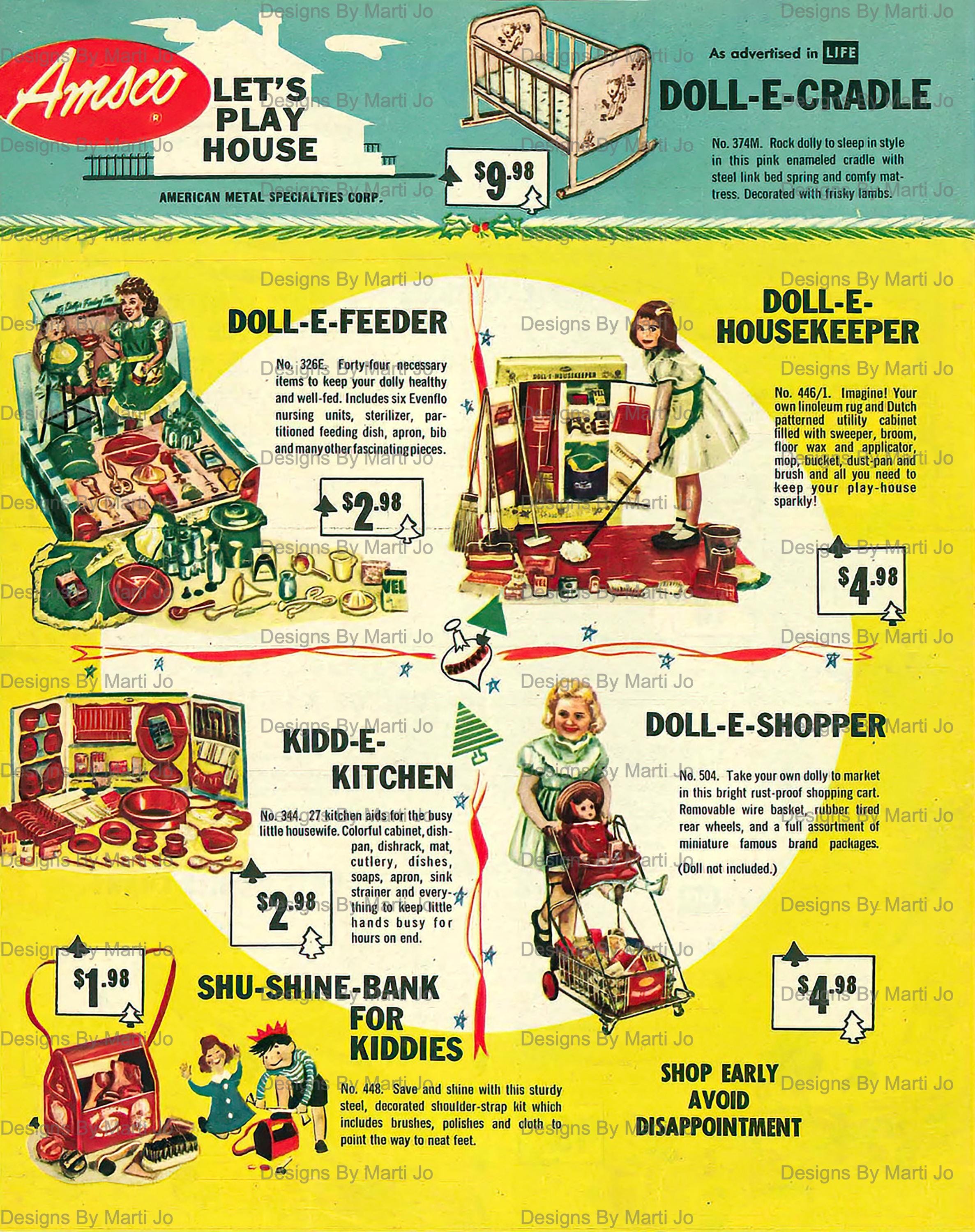 【SALE】遊助さん掲載6ページセット(ポスターサイズ)#19535 15 Vintage Printable 1953 Color Toy Catalog JPG Pages Set 1