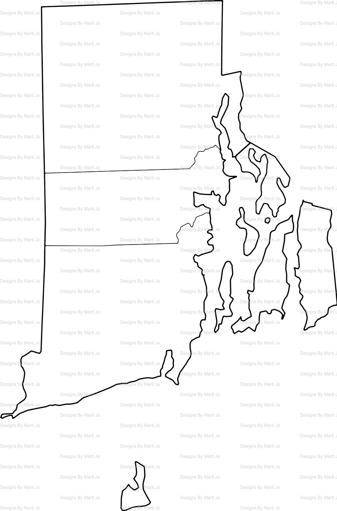 Printable Rhode Island Map Printable RI County Map Digital - Etsy