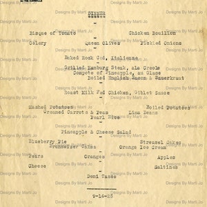 Vintage 1920s Restaurant Menus Bundle | Printable Ephemera Pack ...