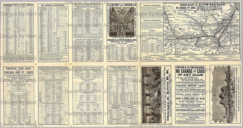 Vintage Train Clipart 50 Printable Vintage Train Travel JPG - Etsy