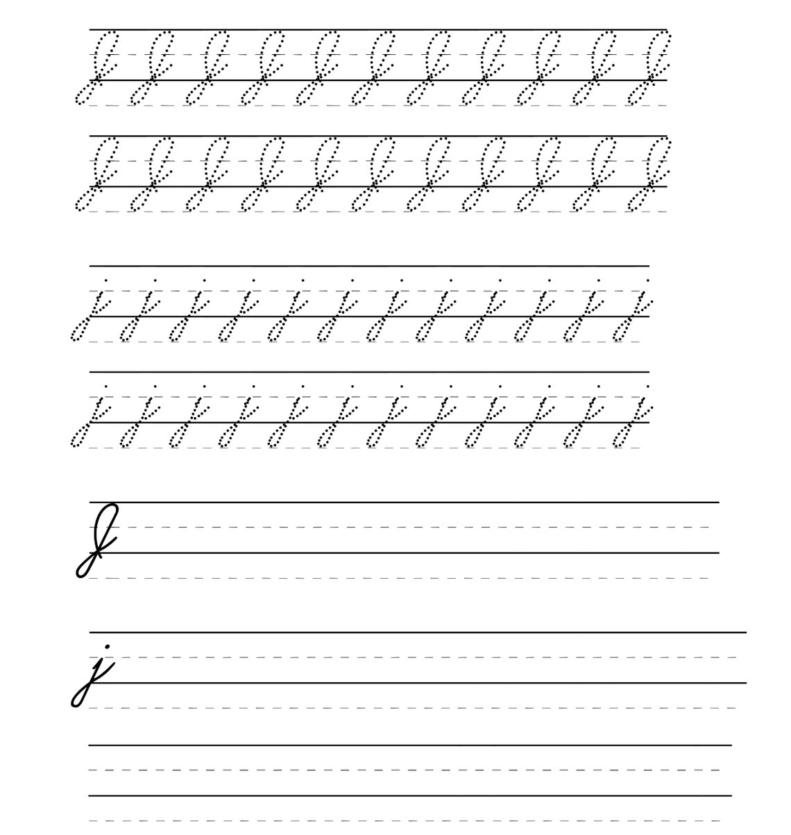 Cursive Writing Practice Tracing Pages Printable Cursive - Etsy
