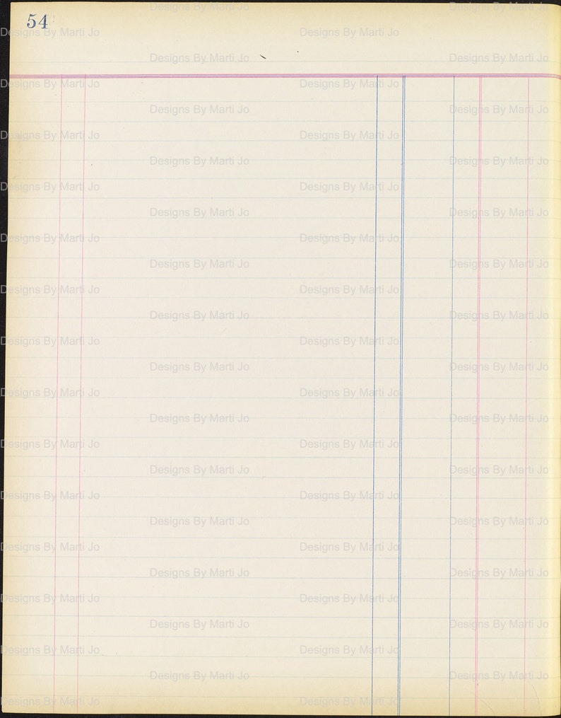20 Blank Vintage Printable Ledger Paper JPG Pages Vintage - Etsy