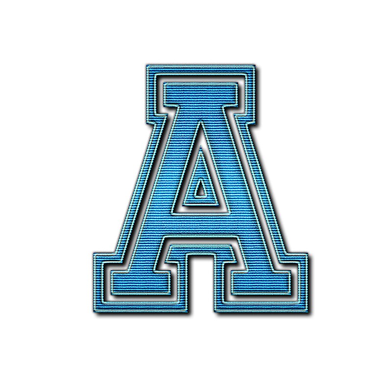 light blue varsity letters digital clipart printable