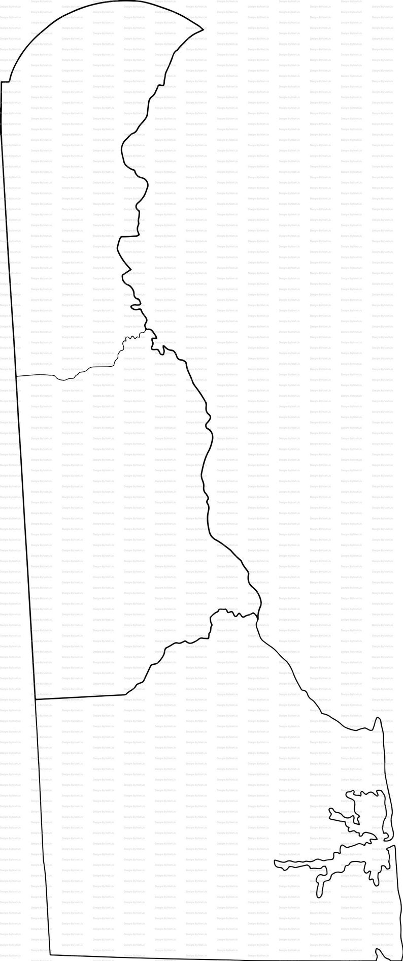 Printable Delaware Map Digital Download PDF Printable DE County Map