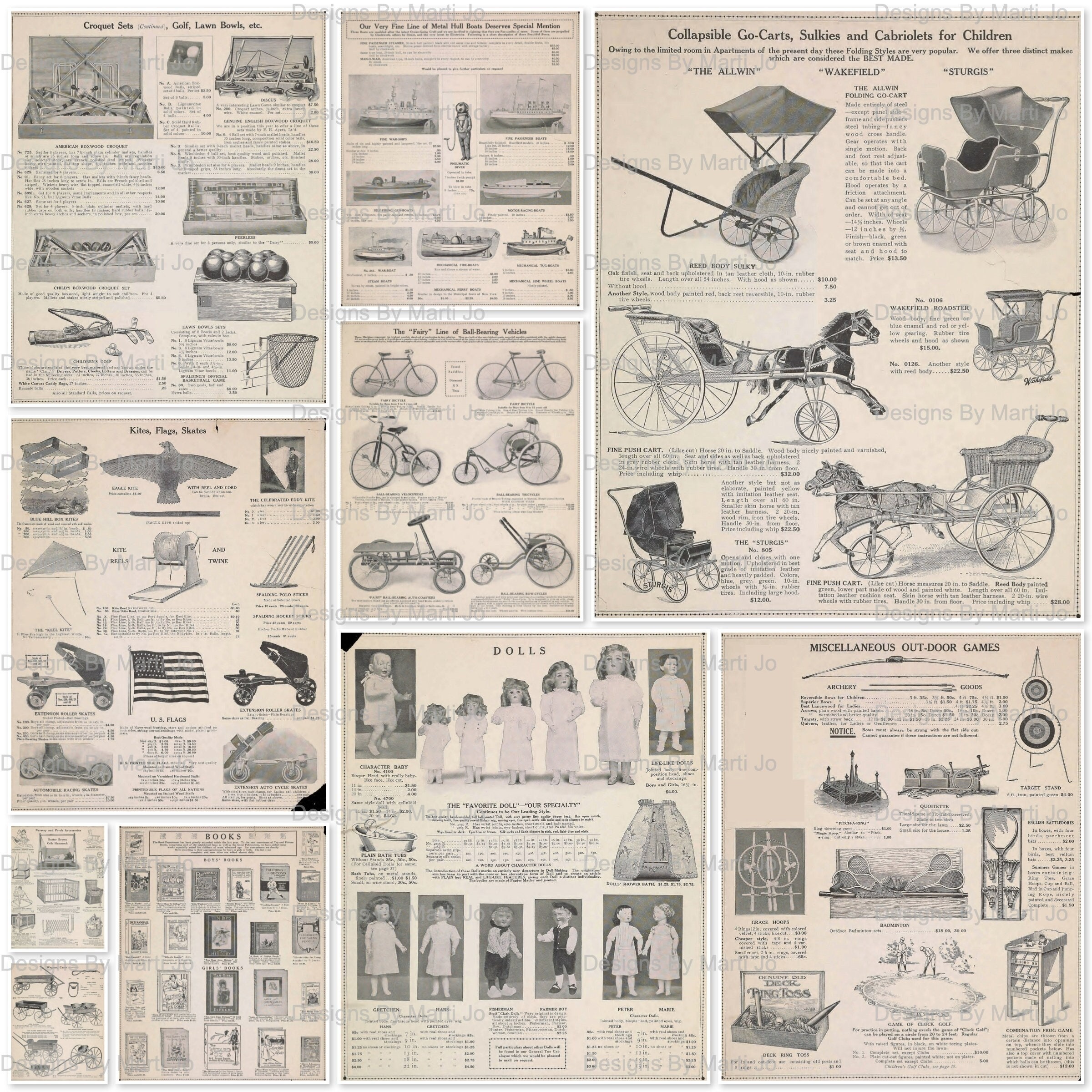 10 Vintage Printable Toy Catalog JPG Pages Set 2 | Budget Vintage Playthings Paper Set | Instant Download | Commercial Use OK | JJ85