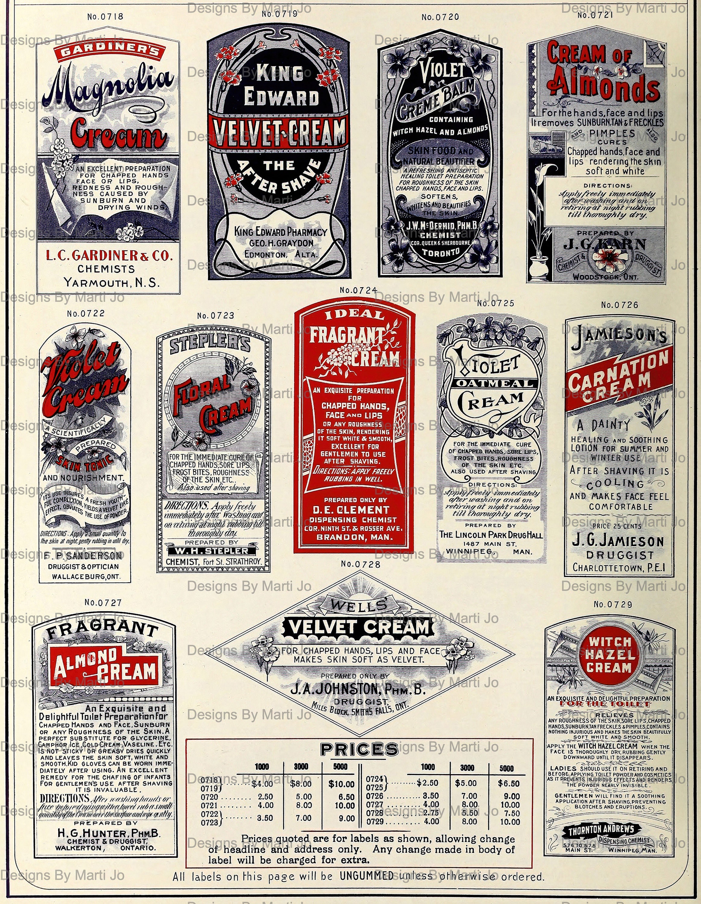 11 Vintage Skin Care Label Sheets | Printable Antique Beauty Labels | Instant Download | Budget ...
