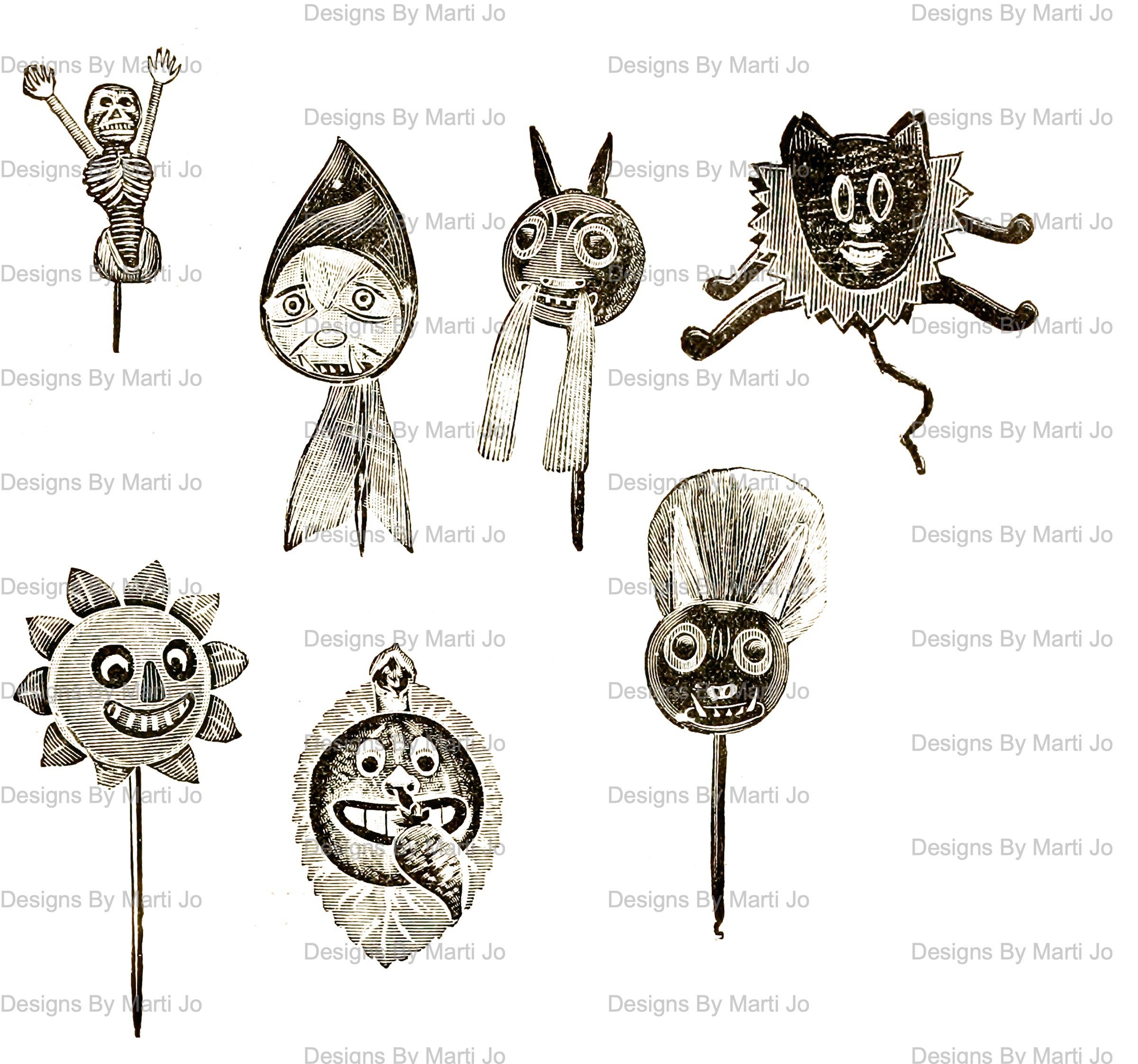 Printable Vintage Halloween Clipart 1 Vintage Halloween - Etsy