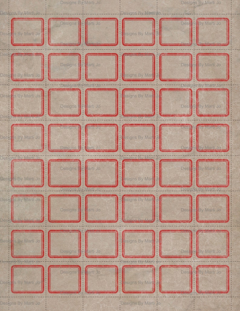 Vintage Red Border Label Sheets: Printable Replica Address Labels With ...