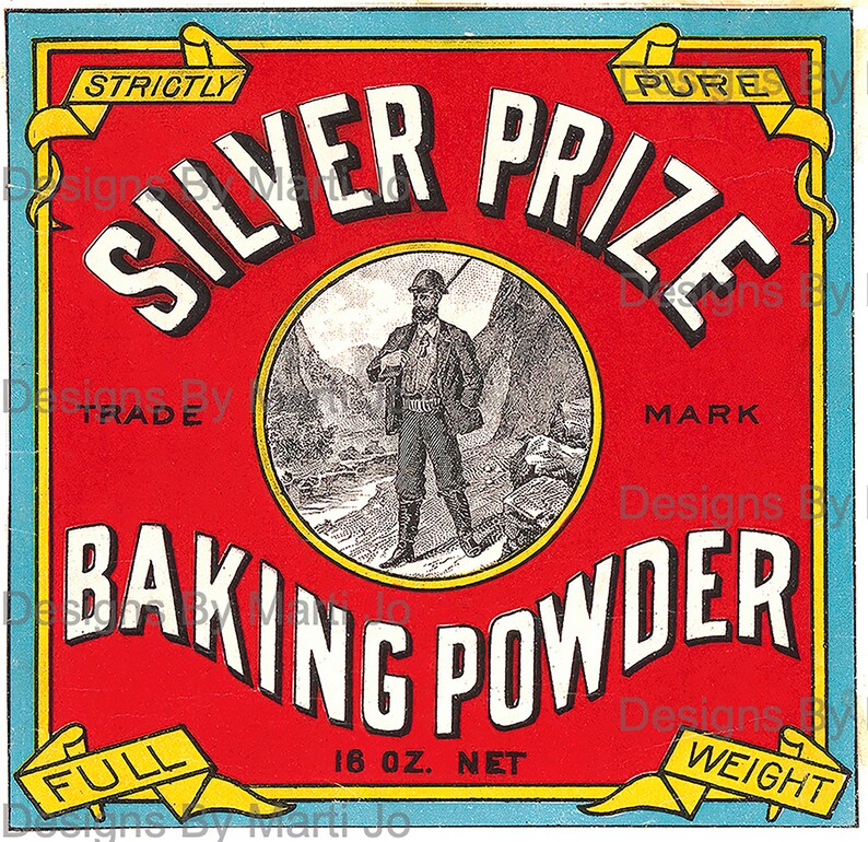 Vintage Baking Powder and Yeast Labels | 35 Digital Vintage Food Labels ...