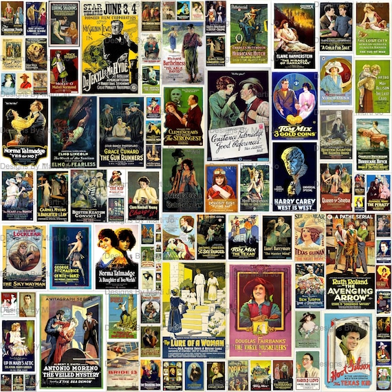 Vintage Movie Posters Set 2 | 100 Individual Antique Lobby Posters From 1920-1921 Includes 8.5 x 11 inch JPG Sheets Instant Download | VPO5