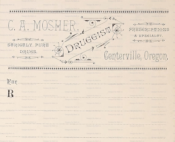 ビンテージ薬局処方箋ラベル | 30 枚のデジタル空白ビンテージ薬局