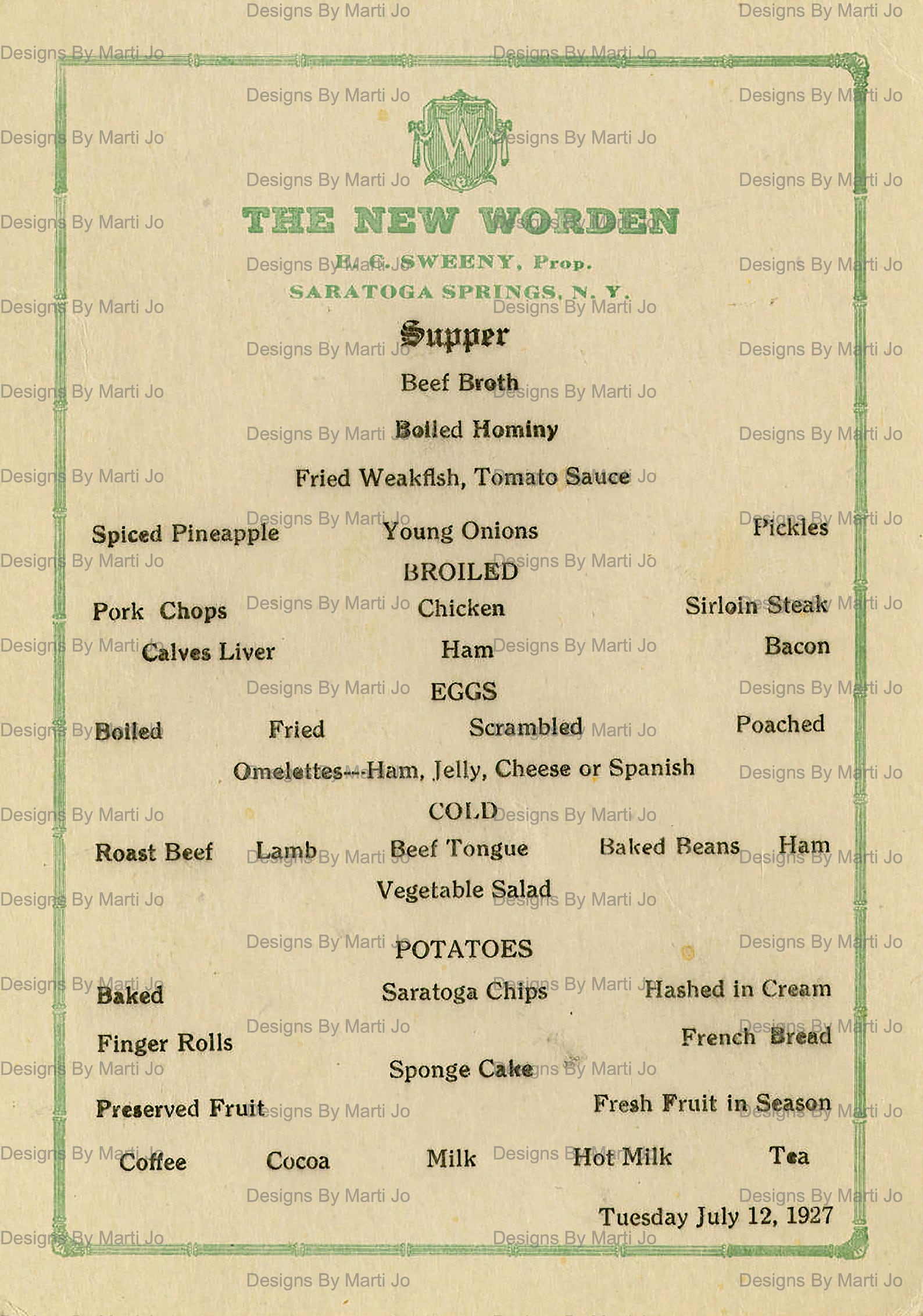 Vintage 1920s Restaurant Menus Bundle | Printable Ephemera Pack ...