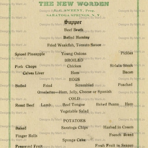 Vintage 1920s Restaurant Menus Bundle | Printable Ephemera Pack ...