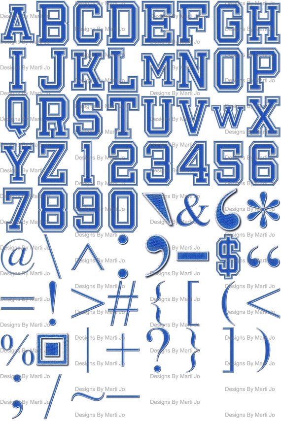 blue varsity letters digital clipart printable varsity etsy canada