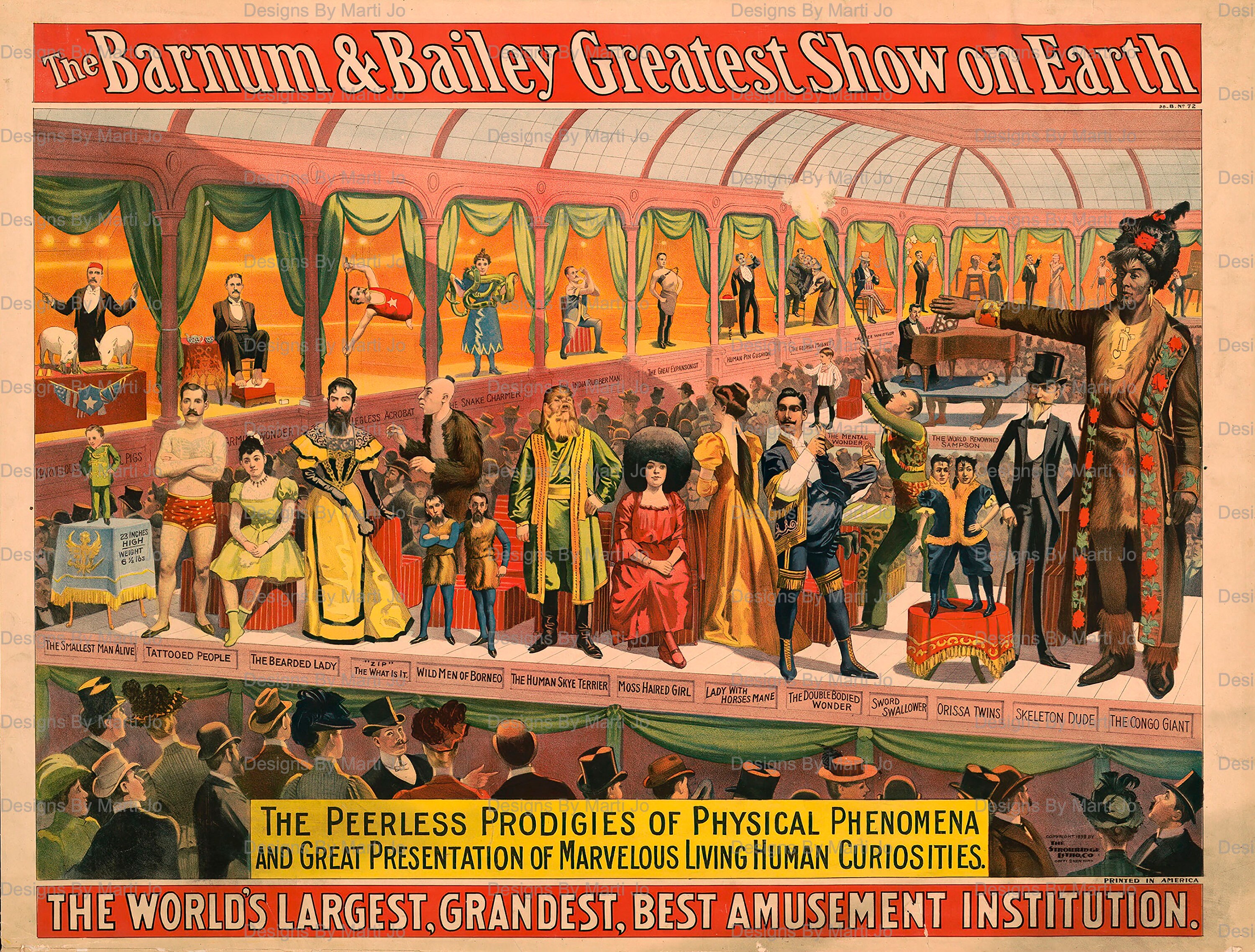 Vintage Circus Sideshow Poster | Instant Download | Printable jpg and pdf | VPO16
