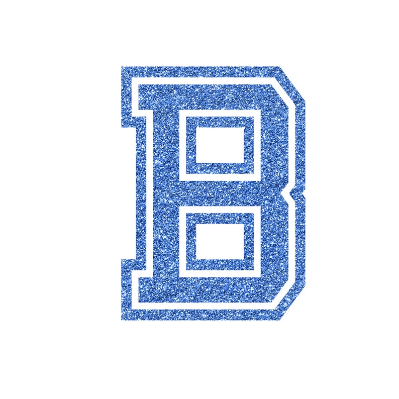 blue glitter varsity letters digital clipart printable etsy