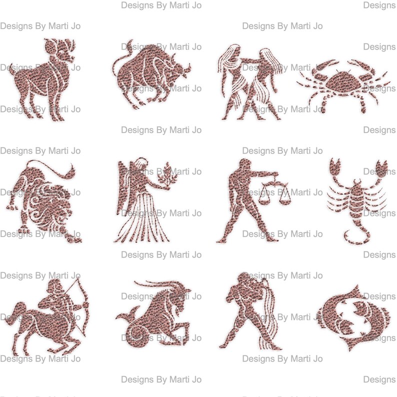 Metal Zodiac Symbols Transparent PNG Printable Astrology Etsy