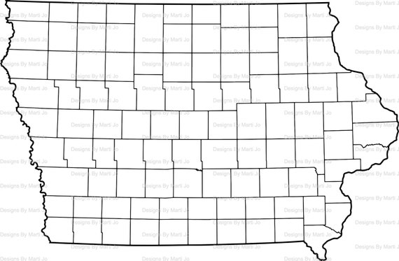 Printable Iowa County Map Printable Iowa Map Printable Ia County Map Digital - Etsy