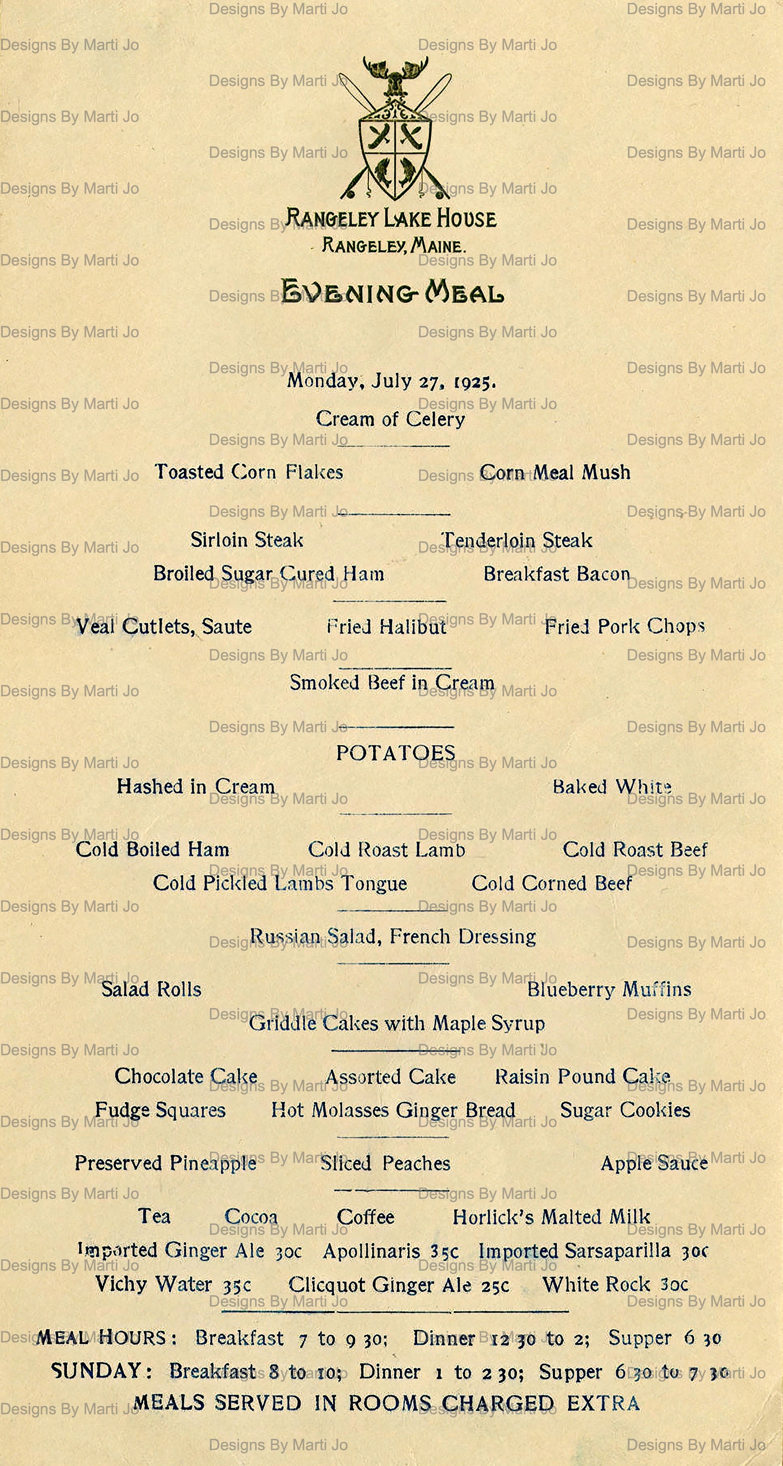 Vintage 1920s Restaurant Menus Bundle | Printable Ephemera Pack ...