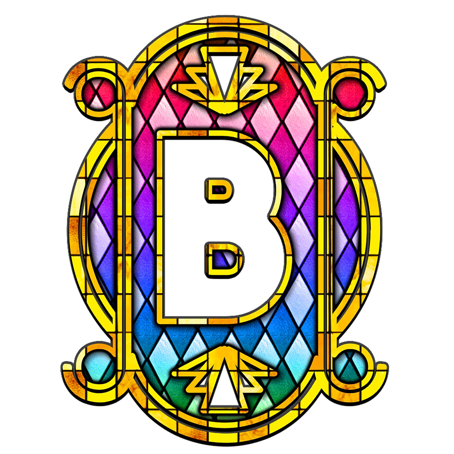 Ornate Stained Glass Letters Printable Letters Digital | Etsy