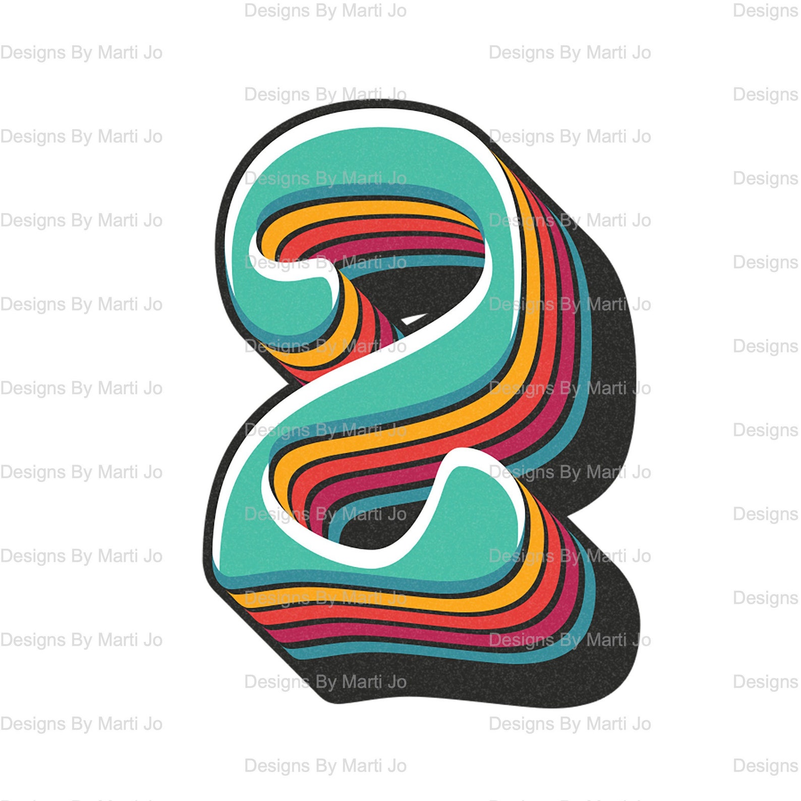Psychedelic Letters | Printable Retro 70s Alphabet, Numbers, Symbols ...