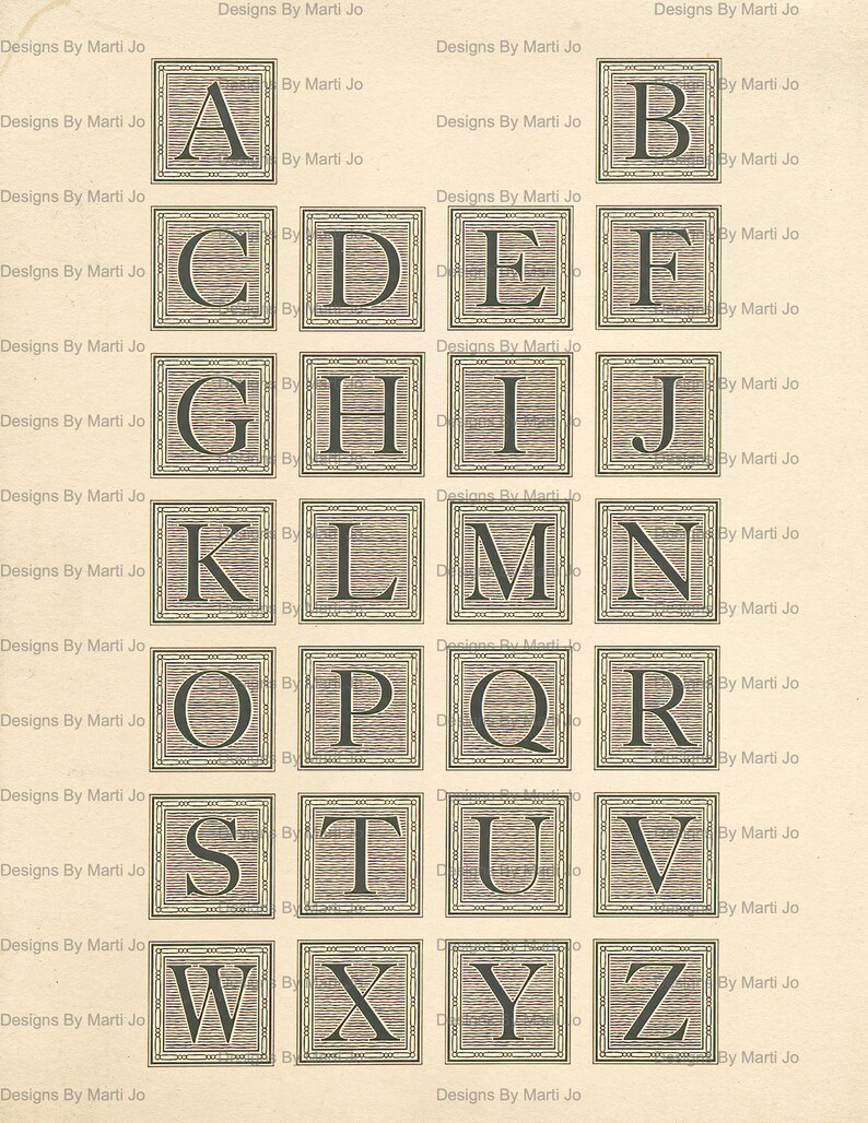 Printable Fancy Digital Vintage Complete Alphabet Lettering Set 2 ...