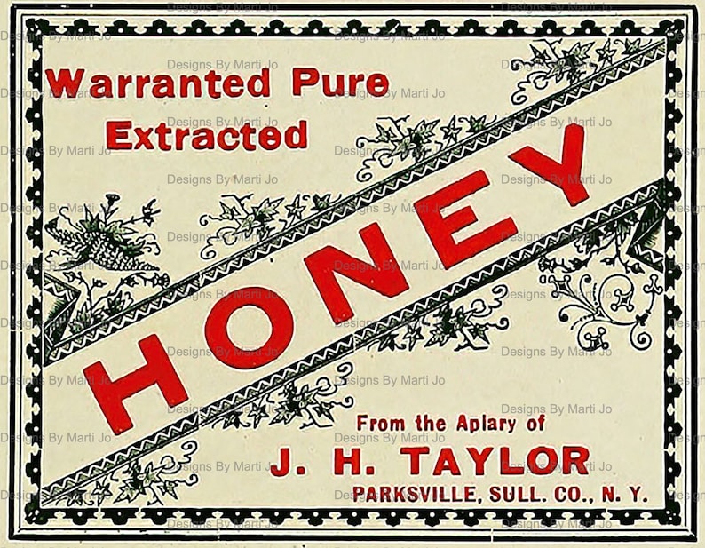 Antique Honey Labels Kit 38 Printable Vintage Honey Related - Etsy