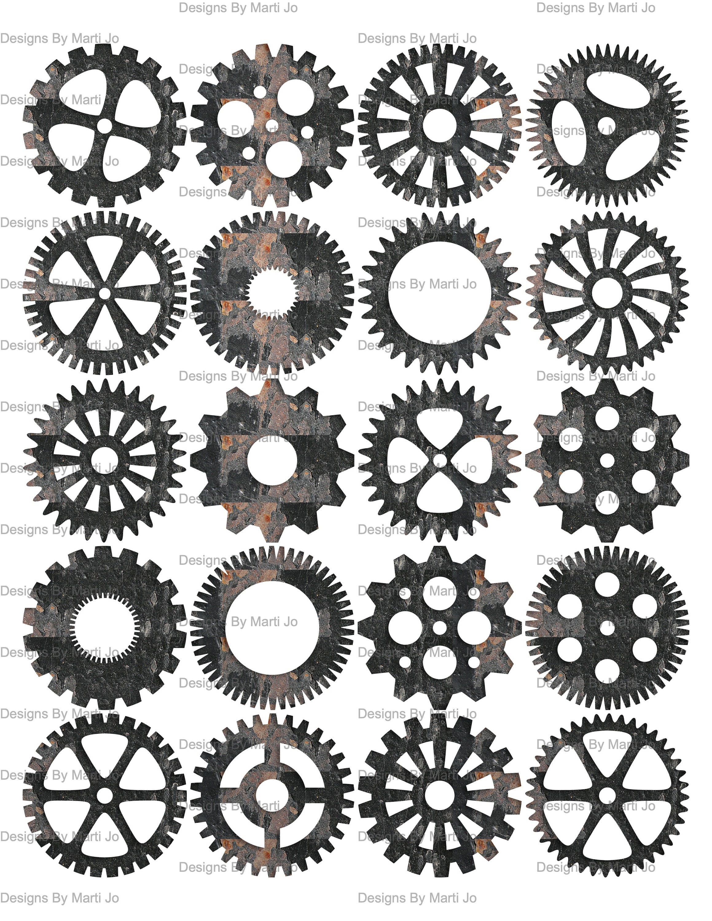 Engranajes vintage / 20 engranajes estilo steampunk en 5 estilos diferentes  / VC144 - Etsy México, image size:2318x3000