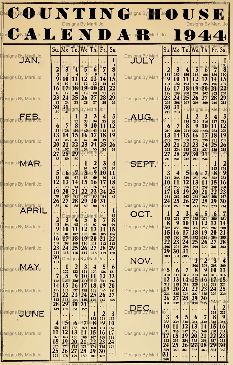 Vintage Yearly Calendar Overlay PNG Files: Printable Ephemera for Scrapbooking & Journaling | PNG53 image 11