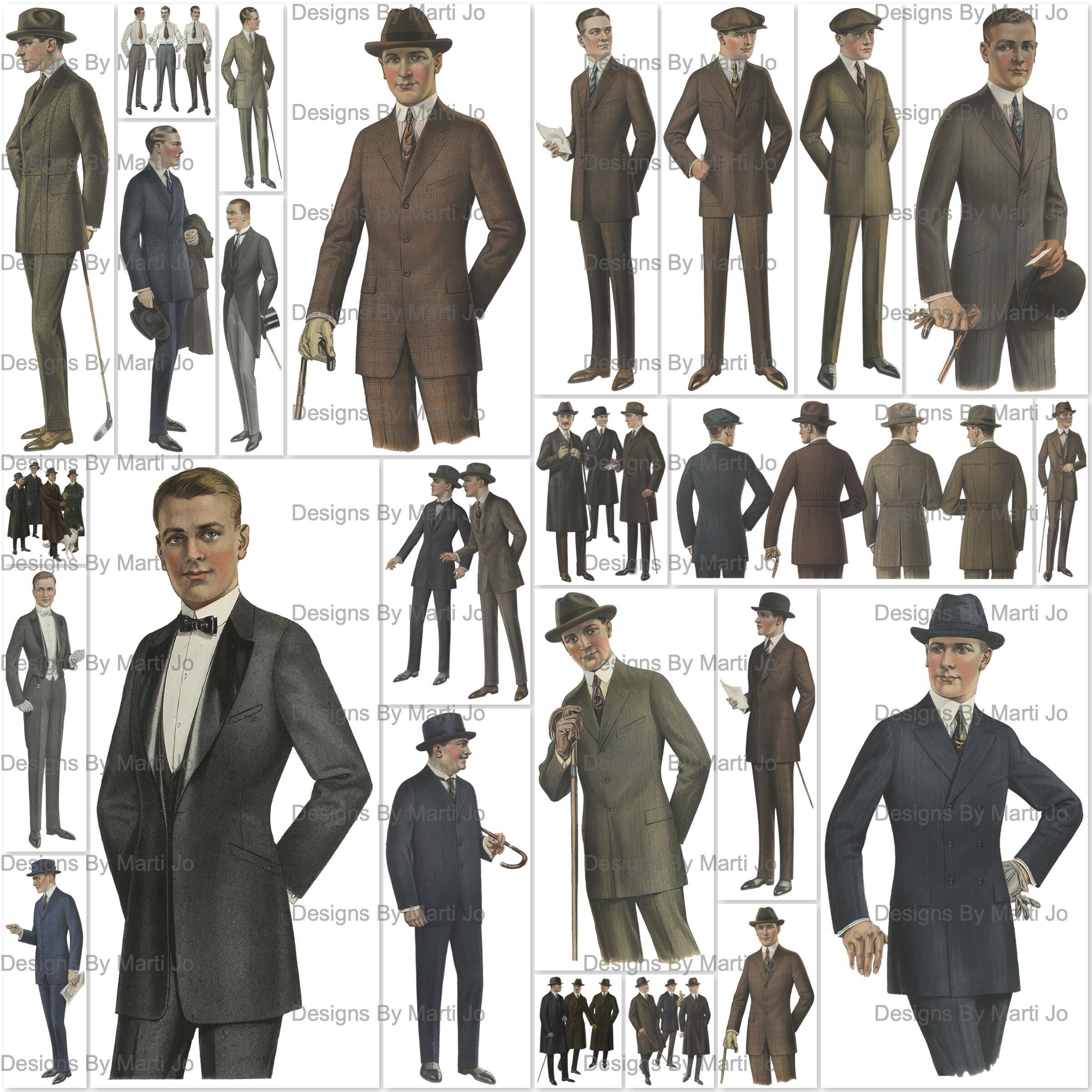 Vintage Fussy Cut Men's Fashion Images - 1922 Fashion Clothes | 25