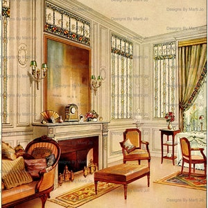 Vintage Paper Doll House Background Digital Scenes 1 | 15 Vintage ...