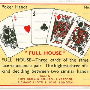 Pat Hand 25 Vintage Poker Hand Example Trade Cards | Printable Poker Hands Jpgs ...