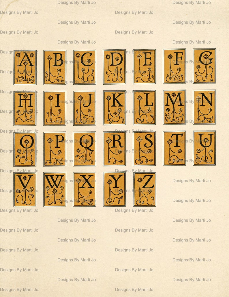 Printable Fancy Digital Vintage Complete Alphabet Lettering Set 2 ...