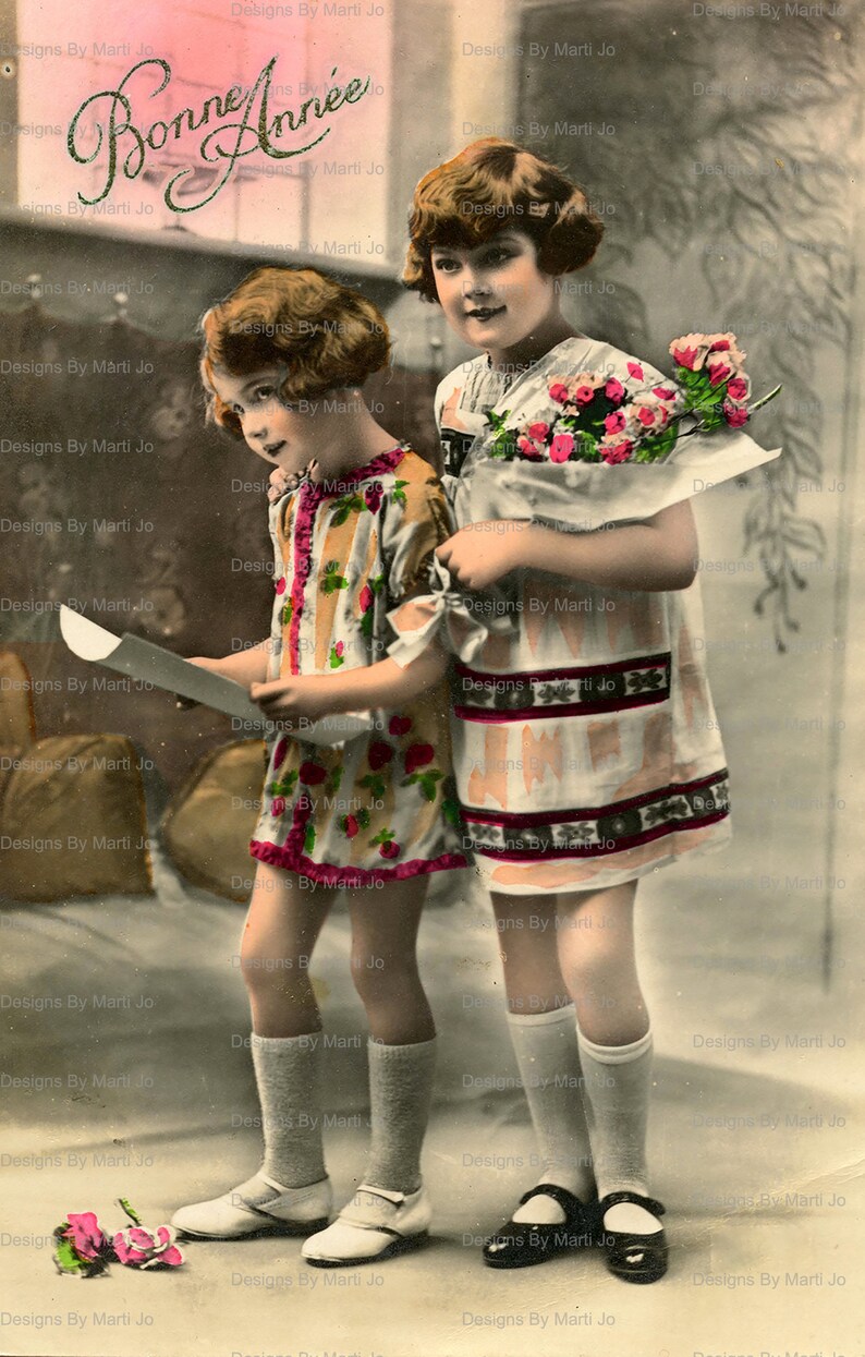 Vintage Colorized Children Postcards | 27 JPG Files AND All Images on 8 ...