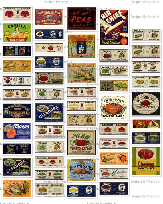 printable vintage food labels