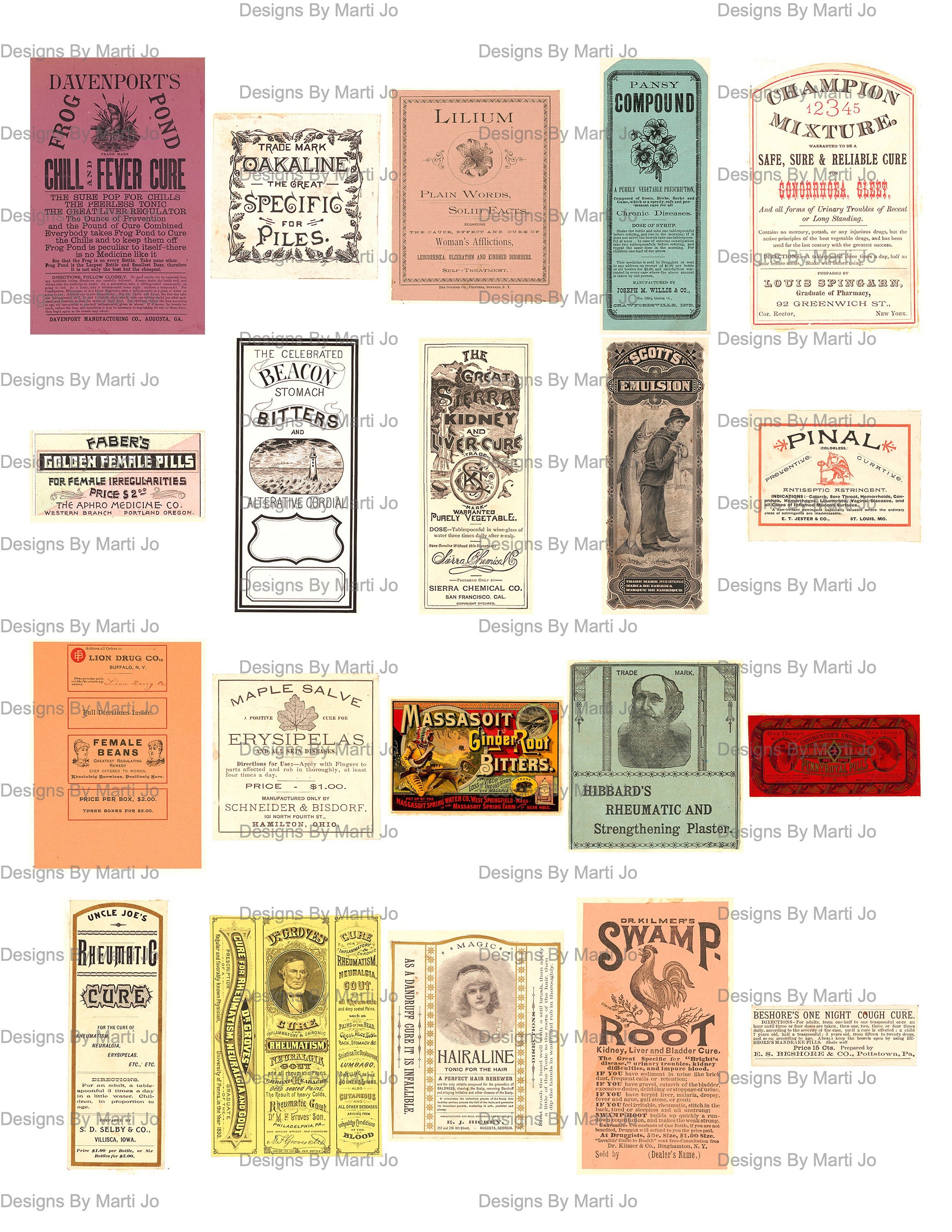 Printable Vintage Medicine Labels Super Bundle 100 Vintage | Etsy