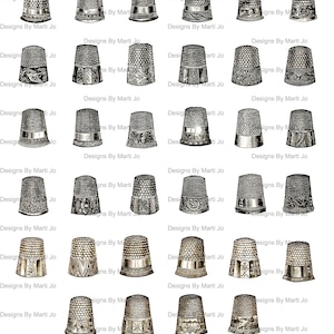 Dedais Vintage para Imprimir | 34 Dedais com Padrão Antigo | Download Instantâneo | Uso Comercial OK | VC40