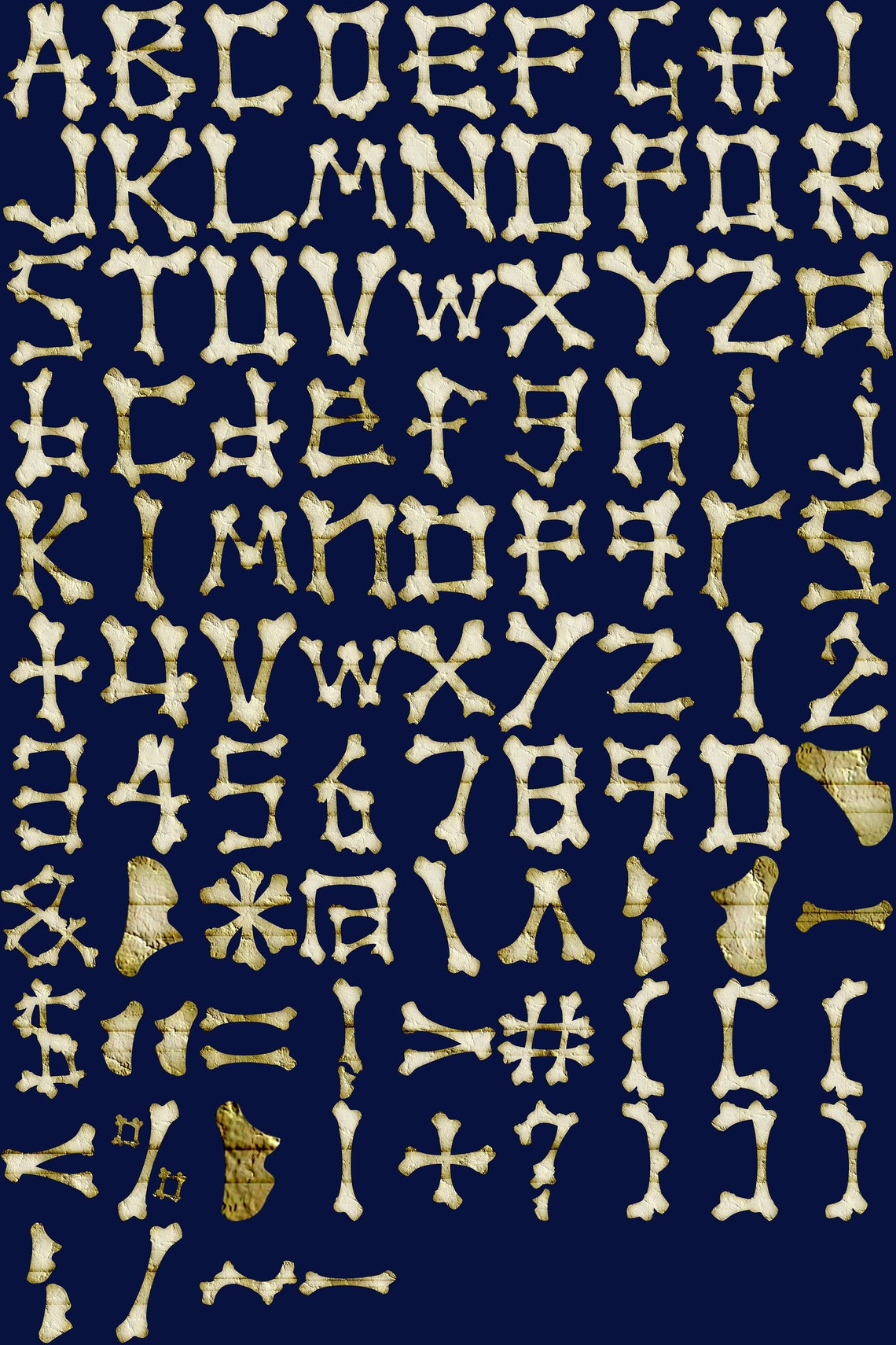 bone-letters-digital-clipart-printable-bone-alphabet-etsy