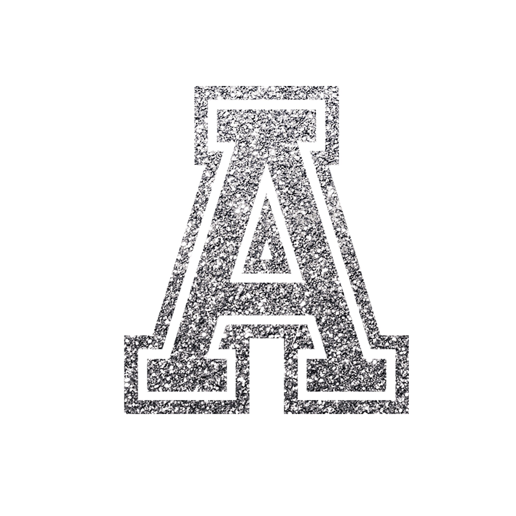 silver glitter varsity letters digital clipart printable etsy