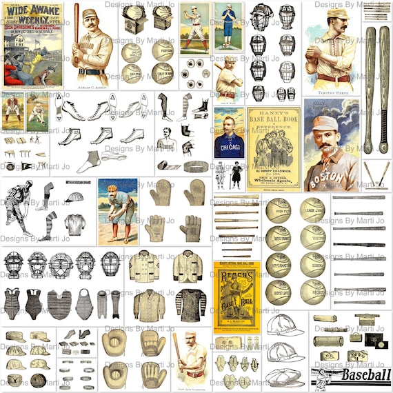 Printable Vintage Baseball Images Antique Baseball Clipart - Etsy