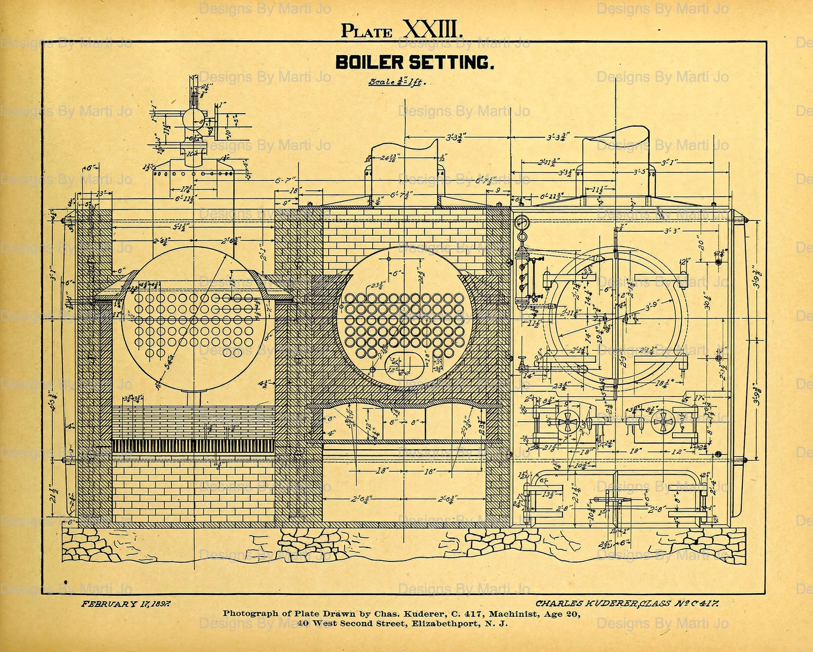 Vintage Mechanical Drawings Paper Set 51 Vintage Printable Etsy