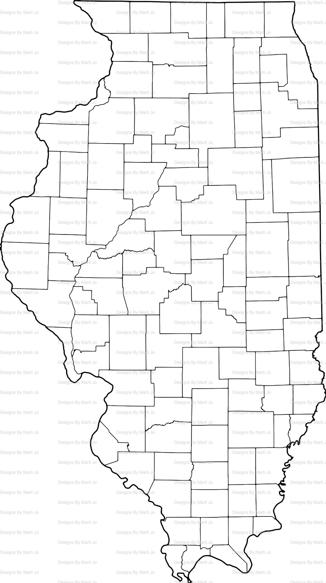 Printable Illinois Map Printable IL County Map Digital - Etsy