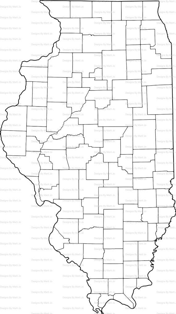 Illinois County Map Pdf Printable Illinois Map Printable Il County Map Digital | Etsy