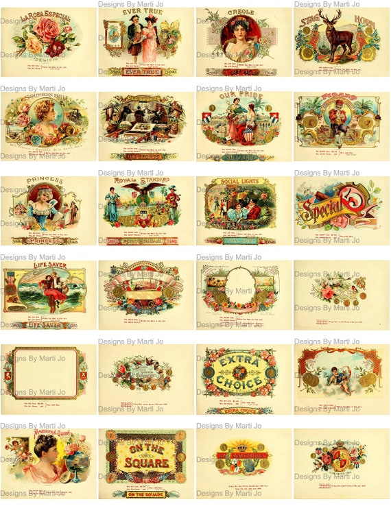 vintage cigar box labels 89 printable vintage labels etsy